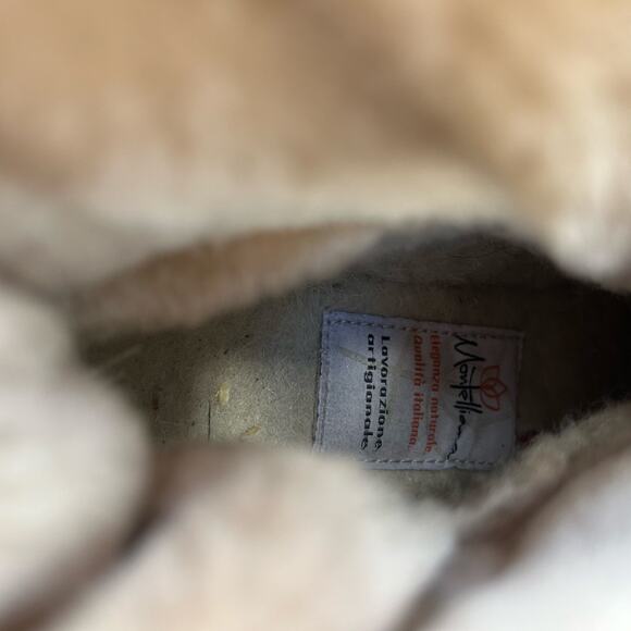 Montelliana 1965 Lambskin Fur Trim Lace-Up Winter Boots Shearling 38 Tan 8 - Picture 8 of 8